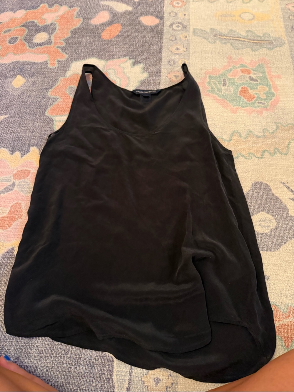 French Connection Black Silk-Look Camisole